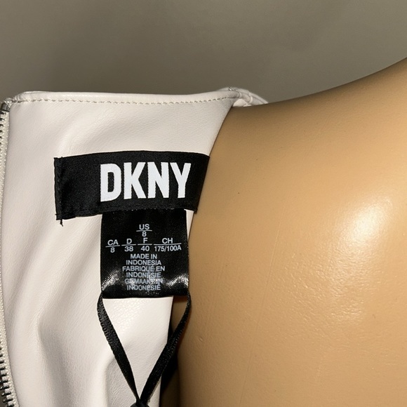DKNY Faux leather beige dress size 8 - Picture 9 of 14